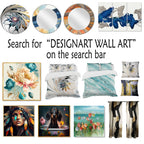 Blue Seashore with Distant Sunset - Seashore Canvas Wall Art