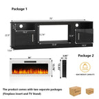 Bossin 70 Fireplace TV Stand with 36 Electric Fireplace, TV Stand for TVs Up to 80, 16 Colors LED Lights/Entertainment Center