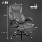 Bossin Big and Tall Executive Office Chair,500LBS Adjustable Lumbar Support Ergonomic Chair with High Back PU Leather Computer