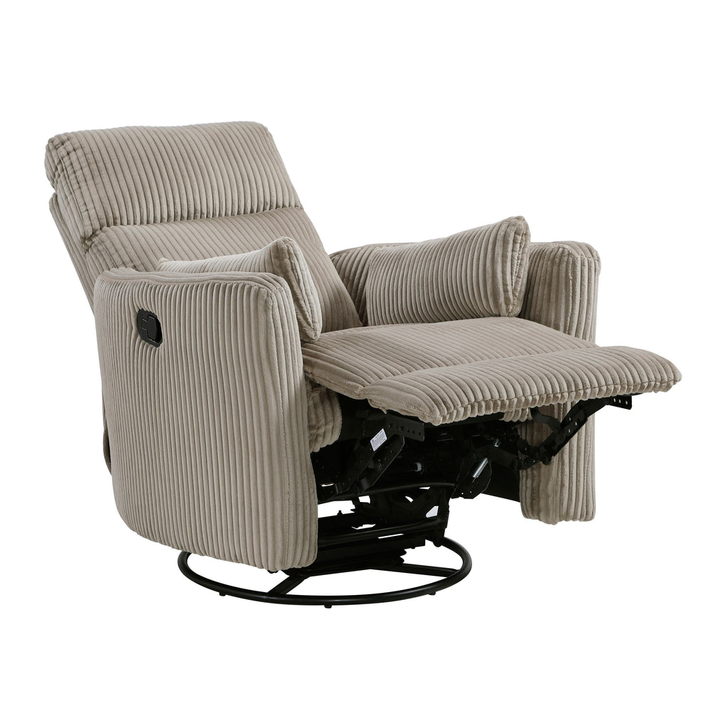 Braidy Corduroy Swivel Glider Manual Reclining Chair