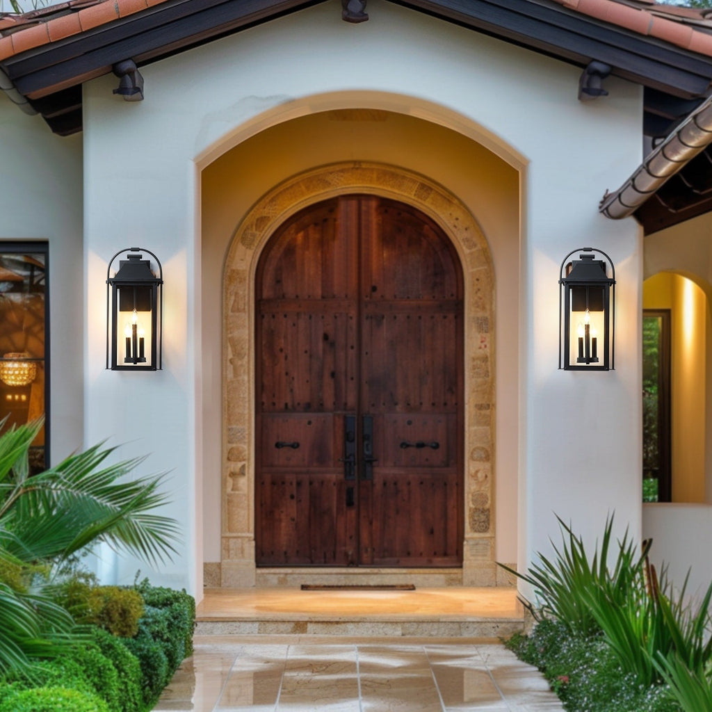 Brits Black Outdoor Wall Lantern Sconce Light