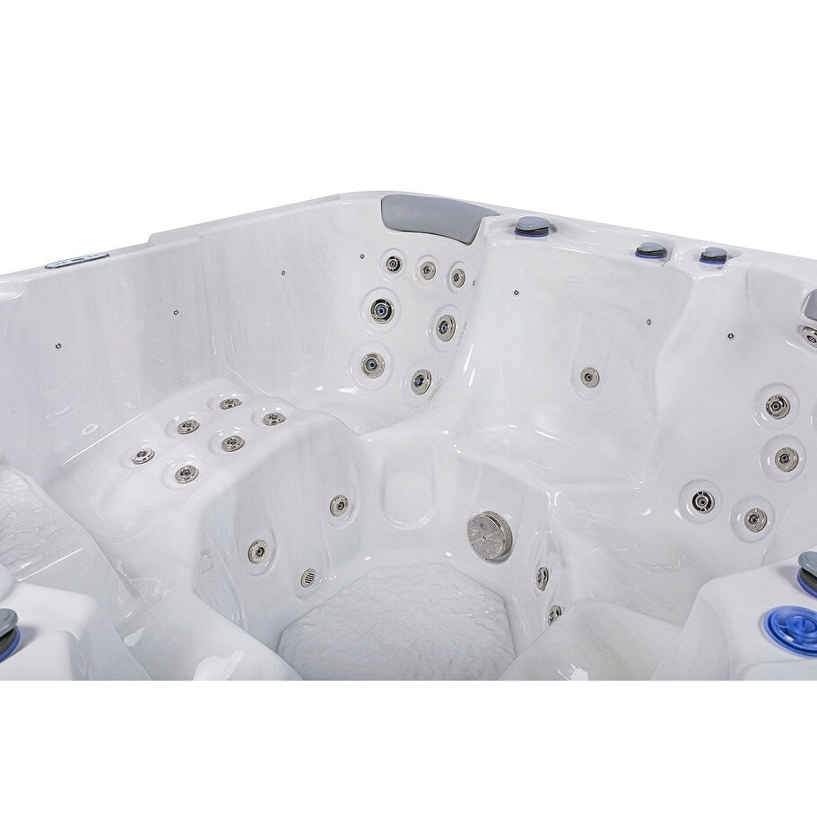 Buenospa Jersey 6 - Person 46 - Jet Hot Tub, Ice White, Gray with Ozone and LED Lights