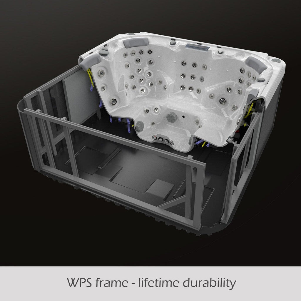 Buenospa Jersey 6 - Person 46 - Jet Hot Tub, Ice White, Gray with Ozone and LED Lights