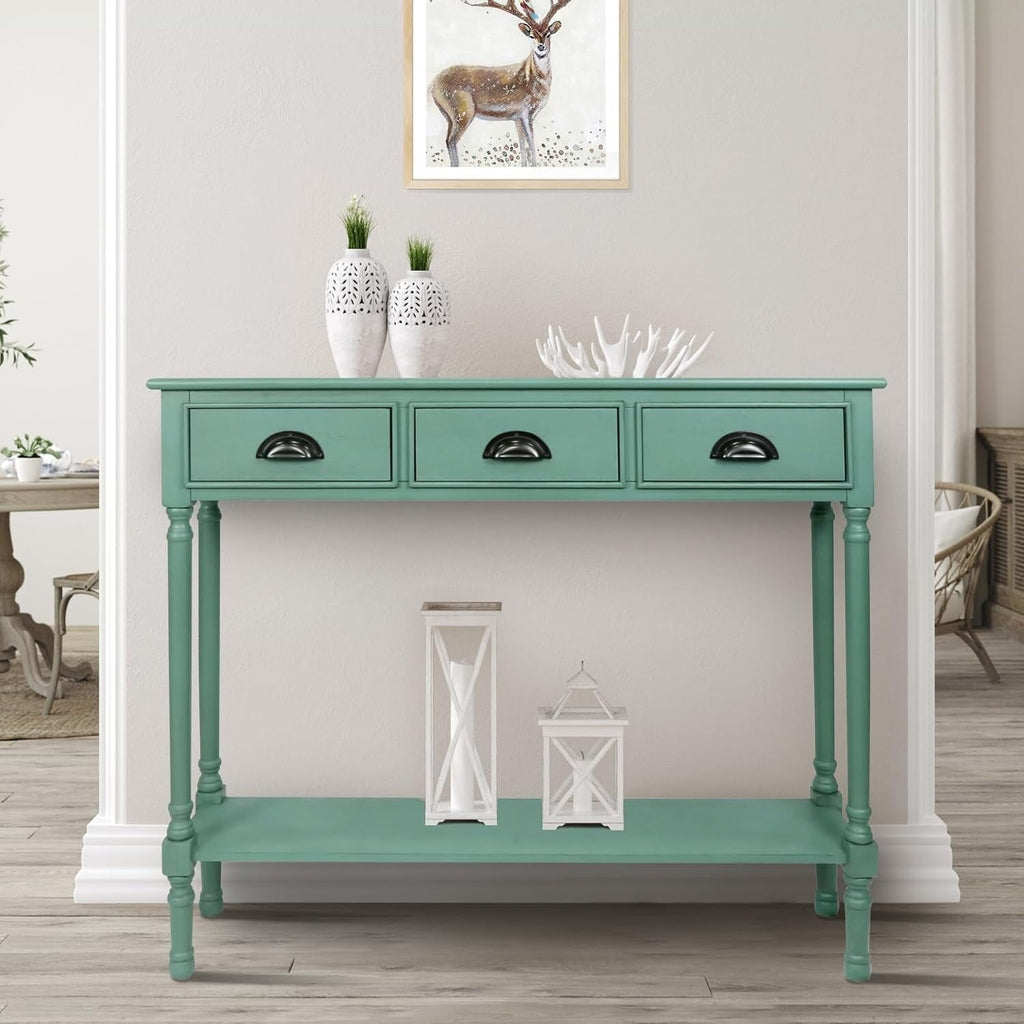 Burlington Wood 3-drawer Console Hallway Table