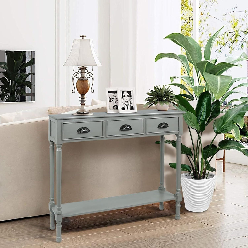 Burlington Wood 3-drawer Console Hallway Table