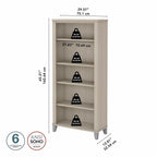 Bush Furniture Somerset Tall 5 Shelf Bookcase with Adjustable Shelves