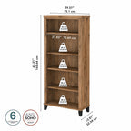 Bush Furniture Somerset Tall 5 Shelf Bookcase with Adjustable Shelves