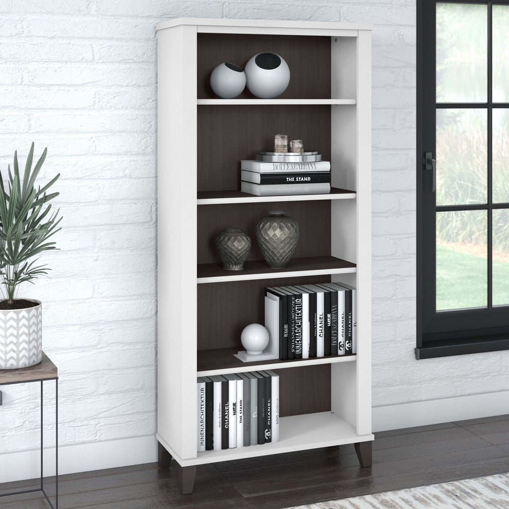 Bush Furniture Somerset Tall 5 Shelf Bookcase with Adjustable Shelves