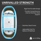 CB HOME 59''/67'' Freestanding Acrylic Soaking Bathtubs, Soaking Tubs Single Side Against The Wall, Left/Right Overflow