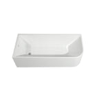 CB HOME 59''/67'' Freestanding Acrylic Soaking Bathtubs, Soaking Tubs Single Side Against The Wall, Left/Right Overflow