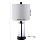 Cabell 21 Glass Modern Contemporary USB Charging LED Table Lamp, Oil Rubbed Bronze (Set of 2) by JONATHAN Y