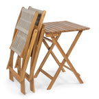 Cadiz Modern Coastal 3-Piece Acacia Wood Outdoor Folding Bistro Set, by JONATHAN Y