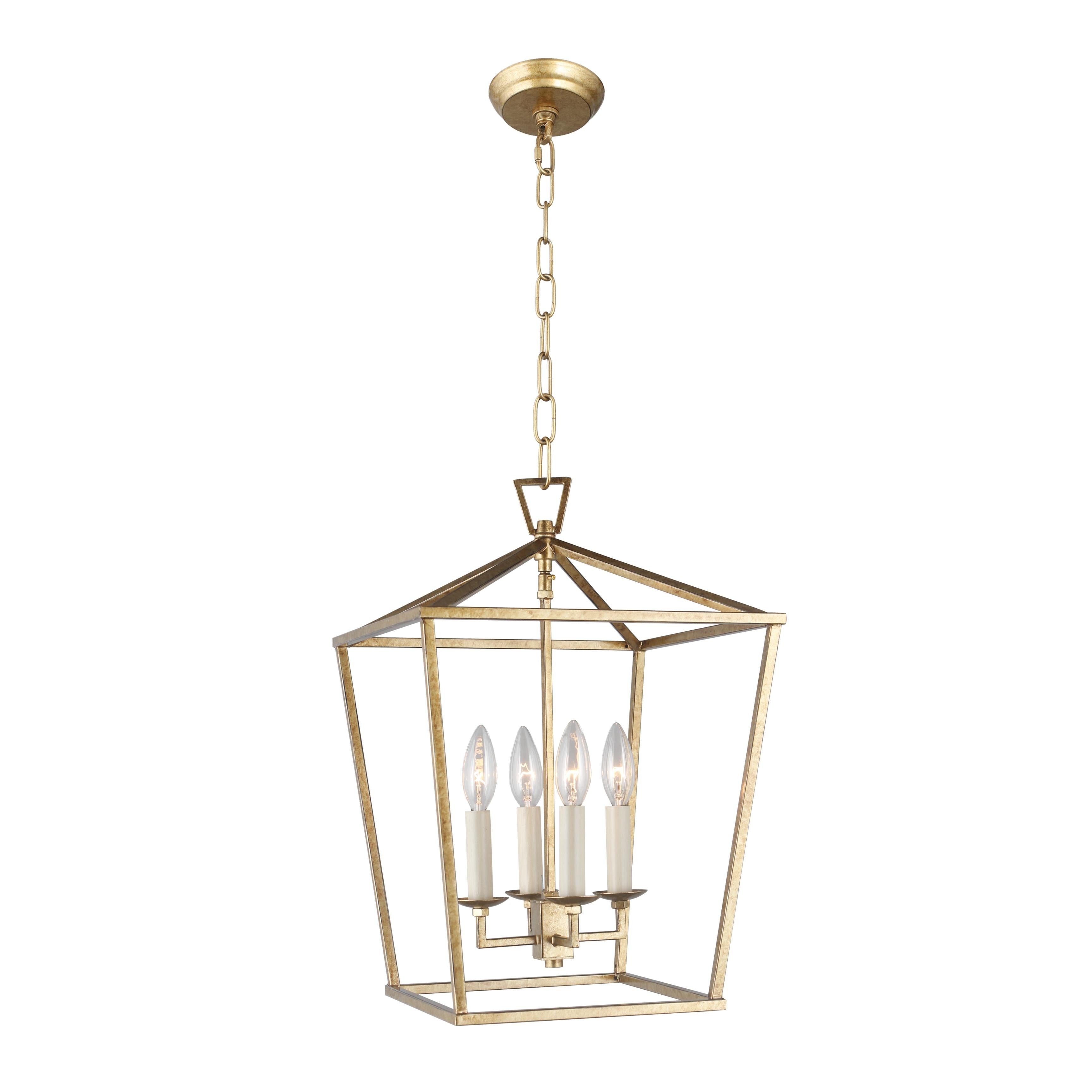 Candle Style Lantern Pendant Stairway or Kitchen Island Open Cage Chandelier - N/A