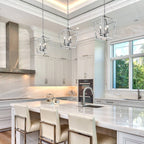 Candle Style Lantern Pendant Stairway or Kitchen Island Open Cage Chandelier - N/A