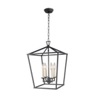 Candle Style Lantern Pendant Stairway or Kitchen Island Open Cage Chandelier - N/A