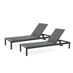 Cape Coral Outdoor Aluminum Chaise Lounge (Set of 2) by Christopher Knight Home - 77.56 D x 25.20 W x 11.80 H
