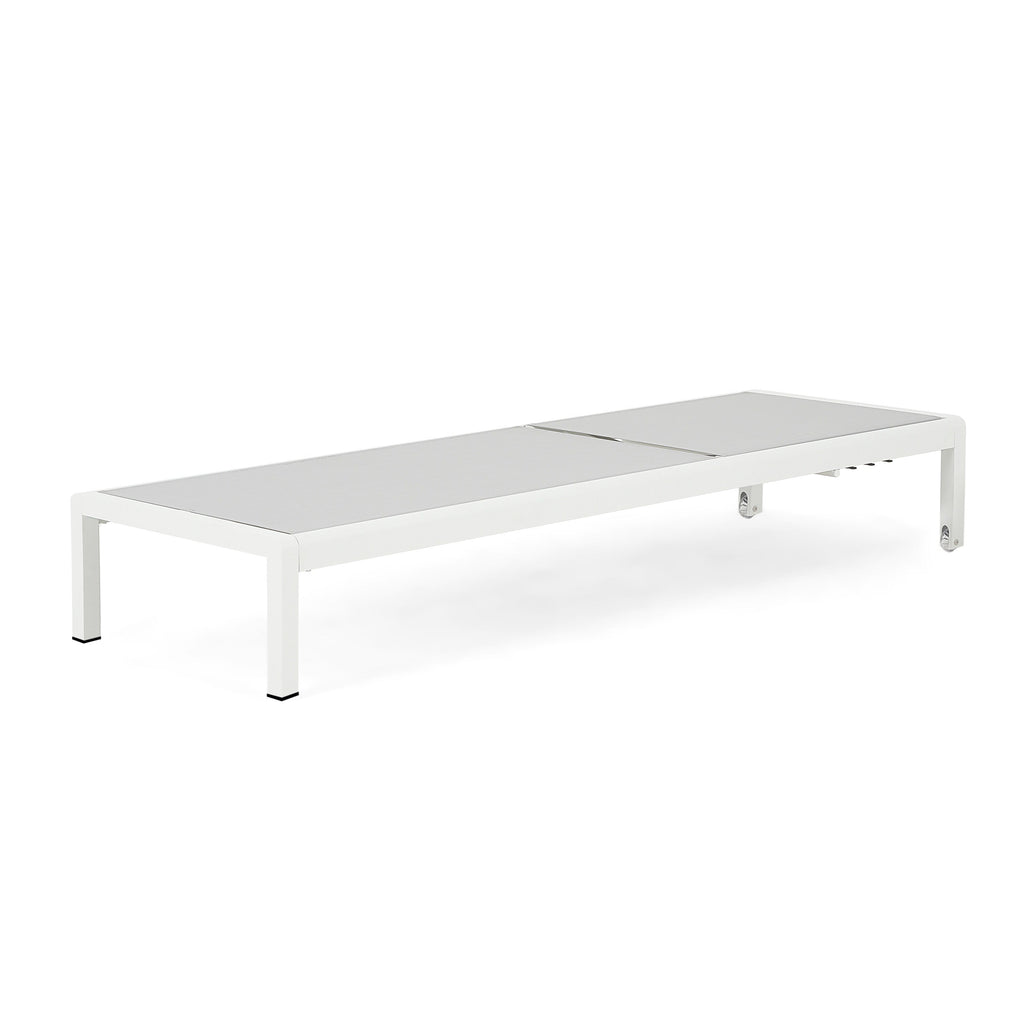 Cape Coral Outdoor Aluminum Chaise Lounge (Set of 2) by Christopher Knight Home - 77.56 D x 25.20 W x 11.80 H