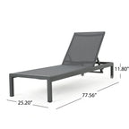Cape Coral Outdoor Aluminum Chaise Lounge (Set of 2) by Christopher Knight Home - 77.56 D x 25.20 W x 11.80 H
