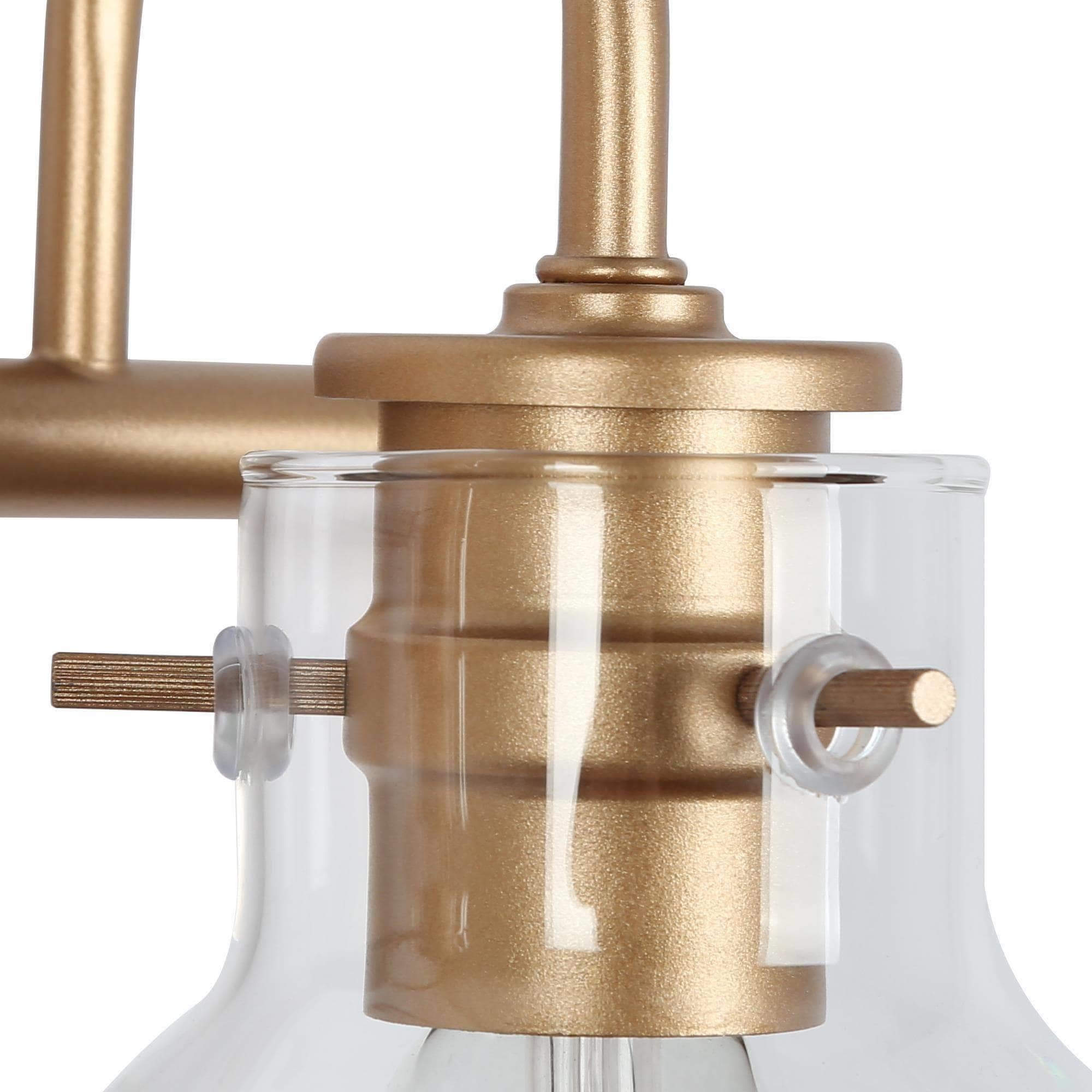 Modern Gold 3-Light Bathroom Vanity Light Orb Glass Wall Sconce