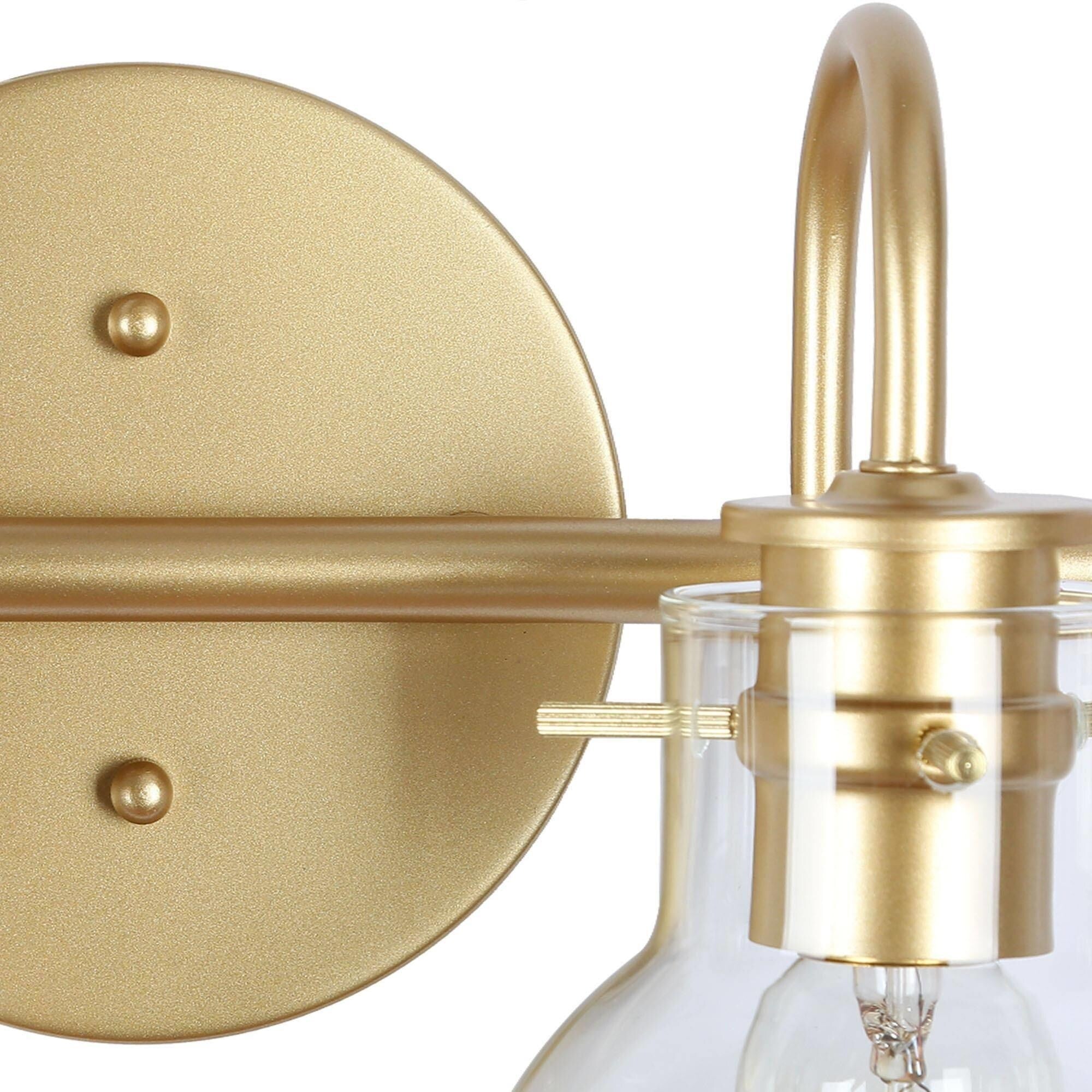 Modern Gold 3-Light Bathroom Vanity Light Orb Glass Wall Sconce