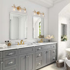 Modern Gold 3-Light Bathroom Vanity Light Orb Glass Wall Sconce