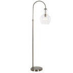 Verona Arc Floor Lamp with Glass Shade