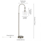 Verona Arc Floor Lamp with Glass Shade