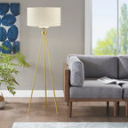 INK+IVY Pacific Metal Tripod Floor Lamp with Glass Shade