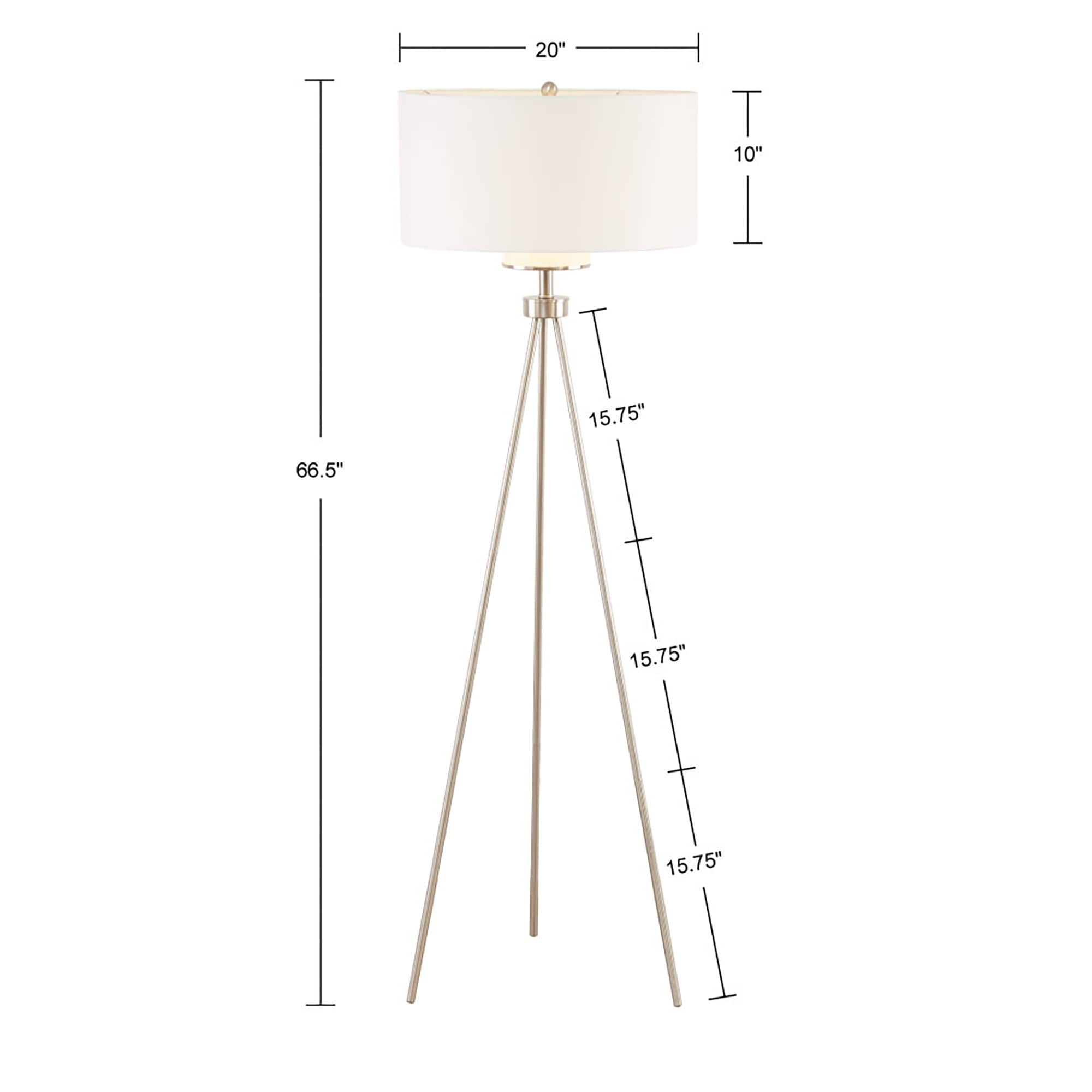 INK+IVY Pacific Metal Tripod Floor Lamp with Glass Shade