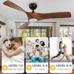 Ceiling Fan Light, 52 Ceiling Fan w/ Remote, LED Dimmable Tri-Color Temperature
