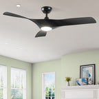 Ceiling Fan Light, 52 Ceiling Fan w/ Remote, LED Dimmable Tri-Color Temperature
