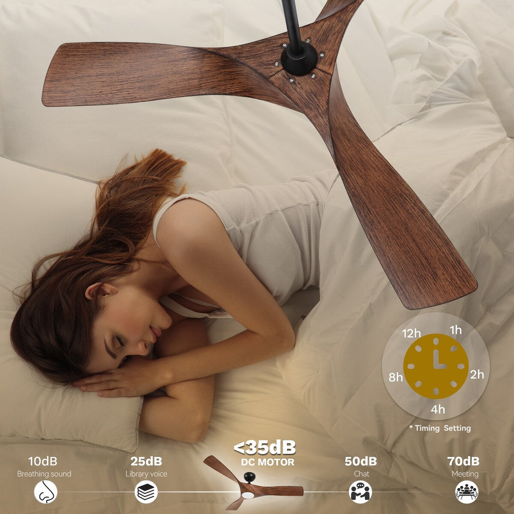 Ceiling Fan Light, 52 Ceiling Fan w/ Remote, LED Dimmable Tri-Color Temperature