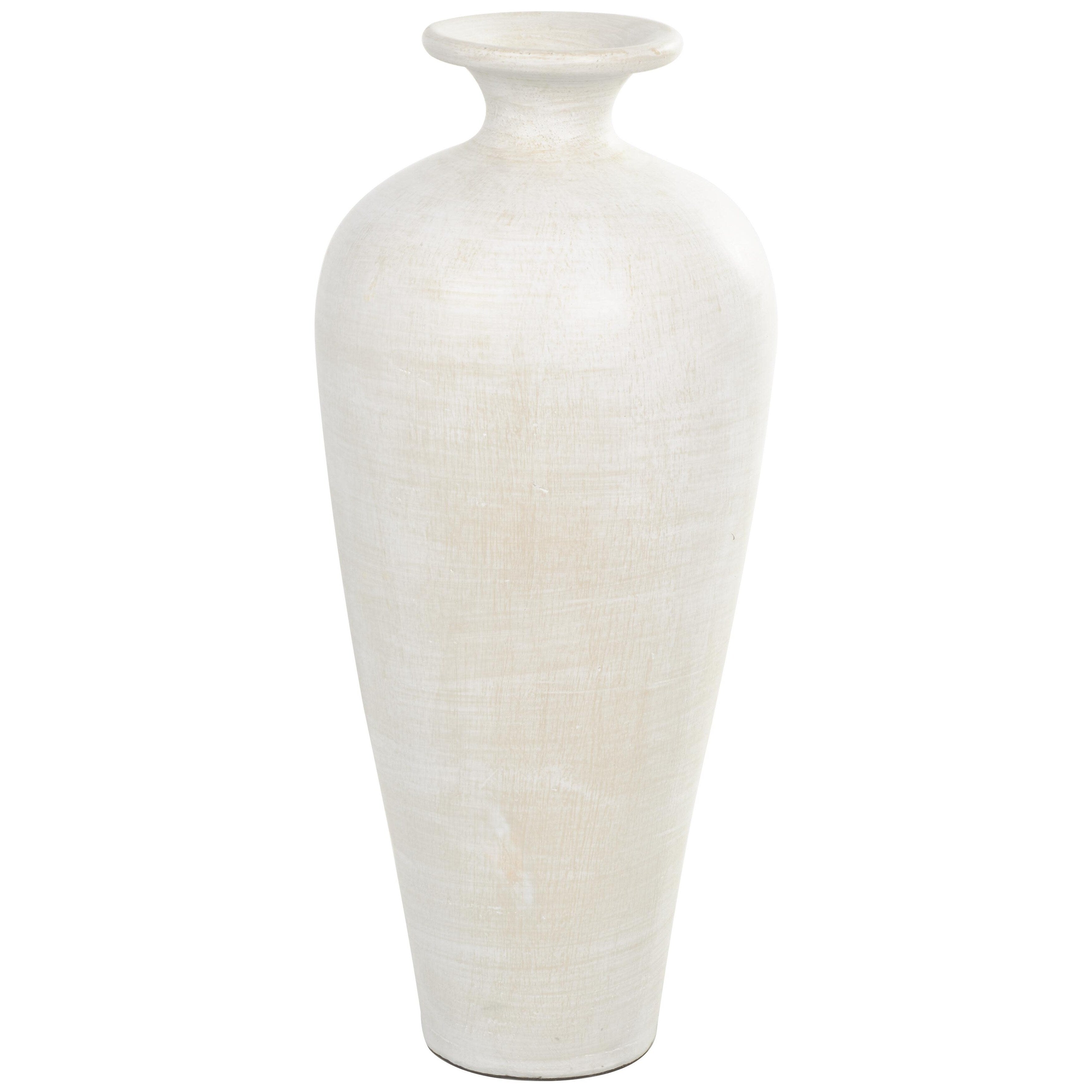 Ceramic Tall Amphora Floor Decorative Vase - White - Roche River Decor