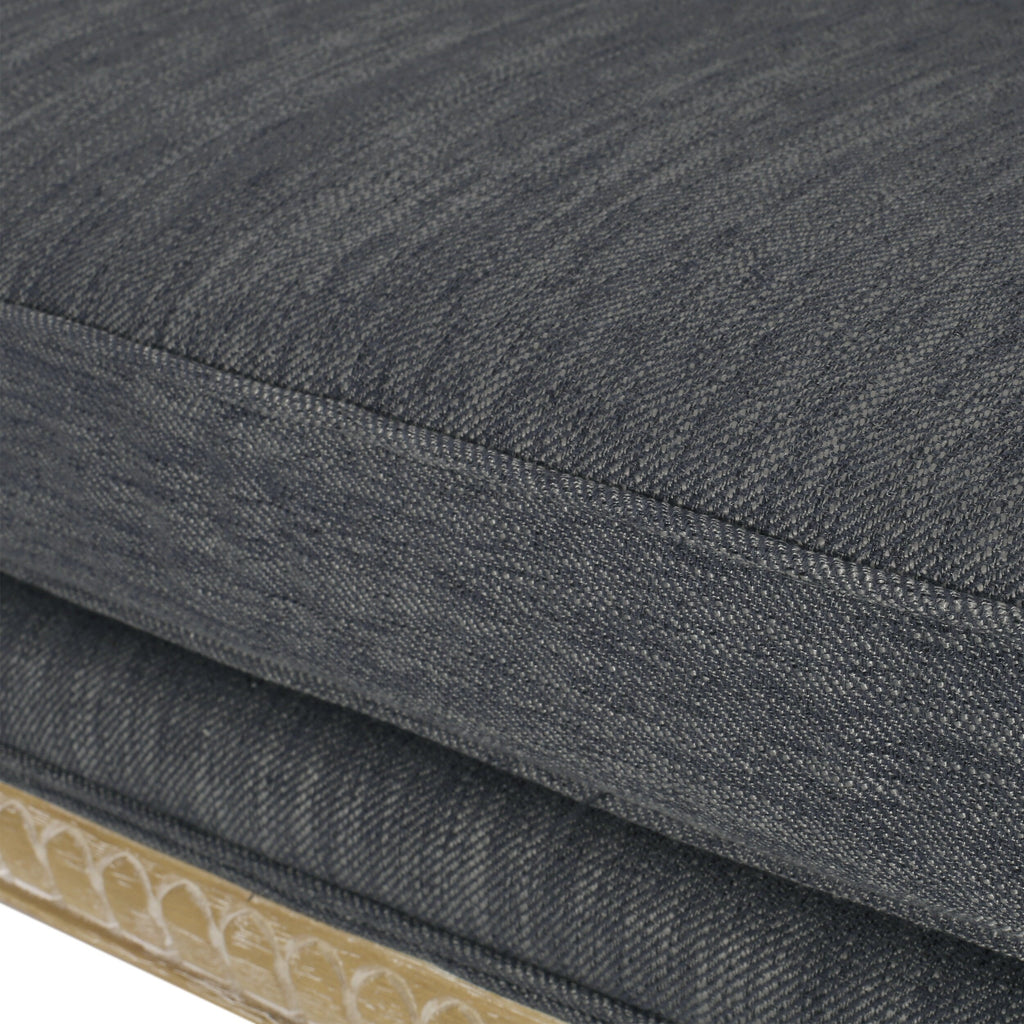 Charcoal Wood Loveseat Sofa with Rubber Wood Frame