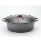 Chasseur 3.8-quart Caviar-Grey Enameled Cast Iron Oval Dutch Oven