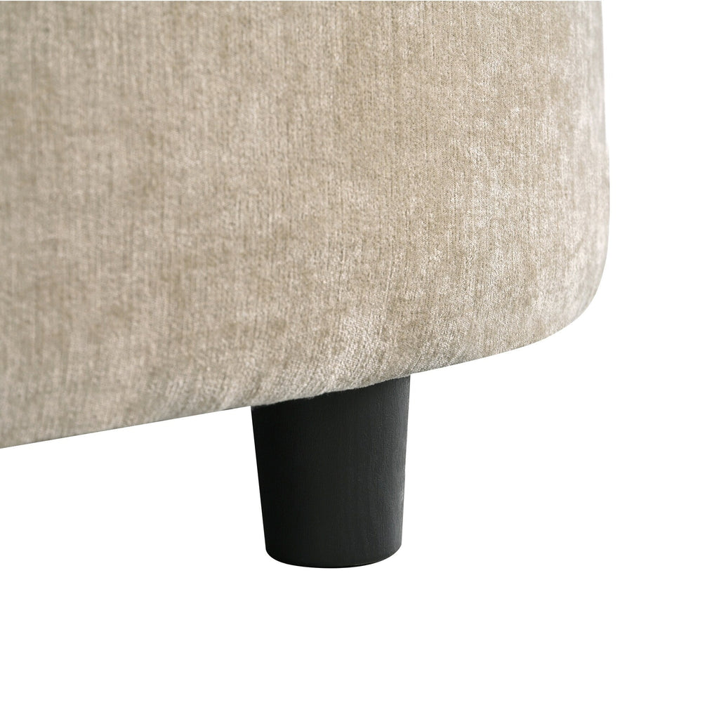 Chenille Chaise Lounge Sofa Bed, Upholstered Sofa Couch with Tufted Backrest and 2 Detachable Pillows for Living Room