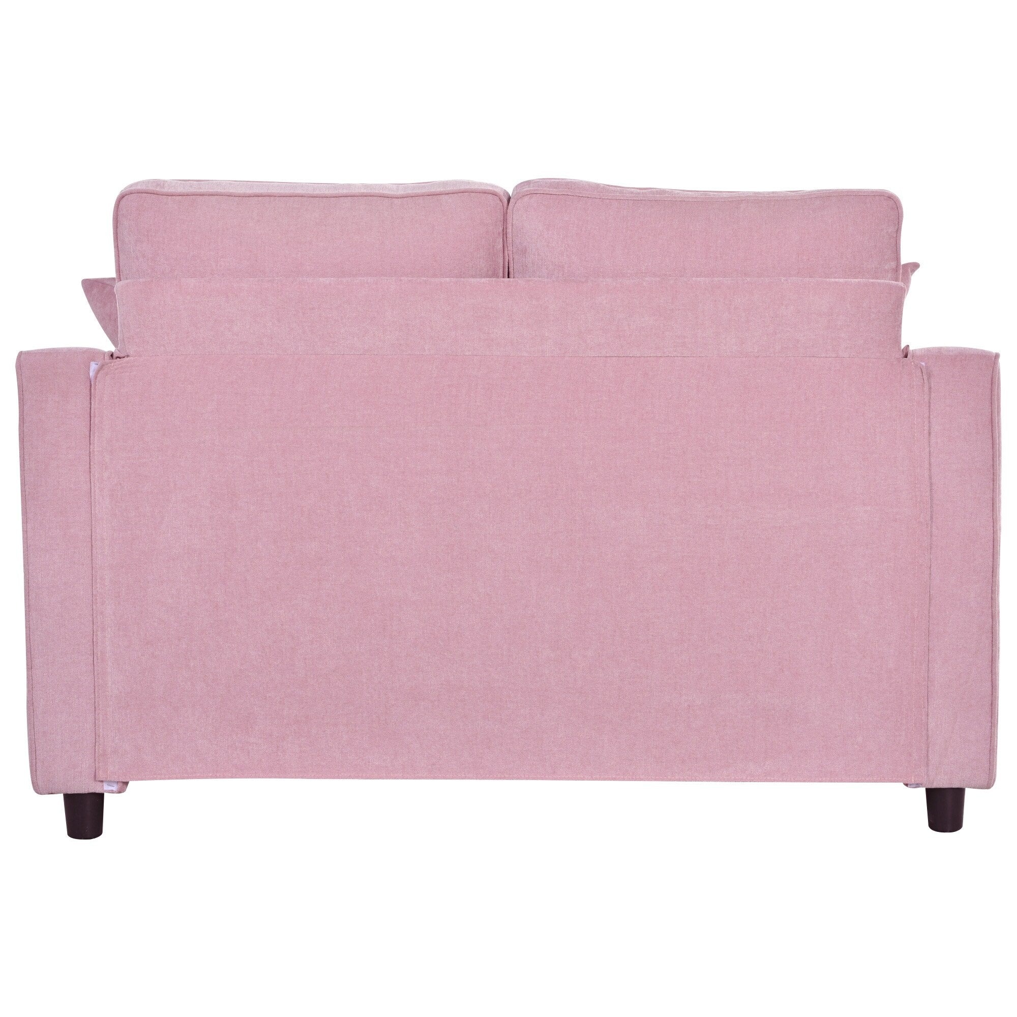 Chenille Chaise Lounge Sofa Bed, Upholstered Sofa Couch with Tufted Backrest and 2 Detachable Pillows for Living Room