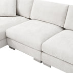 Cloud Sectional Sofa,L-Shaped Luxury Couch Set With 2 Free Pillows,4-Seat Chenille Indoor Furniture With Oversized Chaise
