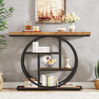 Console Table for Entryway, Industrial 4-Tier Sofa Table Behind Couch
