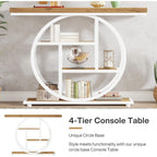 Console Table for Entryway, Industrial 4-Tier Sofa Table Behind Couch