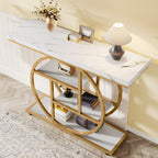 Console Table for Entryway, Industrial 4-Tier Sofa Table Behind Couch