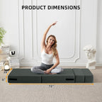 Convertible Folding Sofa Bed - Modern Linen Sleeper Chair with Pillow & Foldable Mattress for Living Room/Dorm/Guest