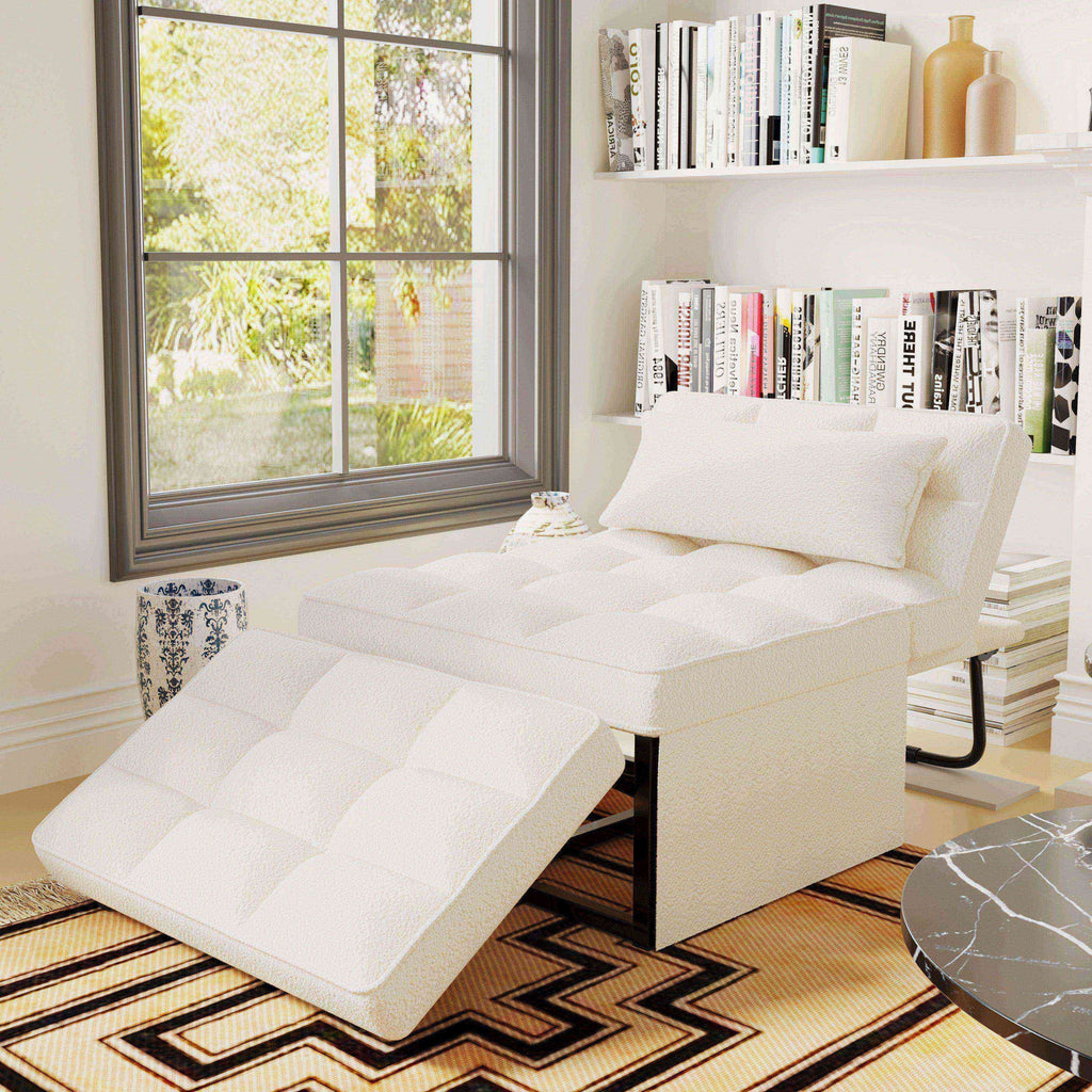 Convertible Sofa Bed Sleeper Sofa Chair Couch Folding Ottoman Recliner Chairs for Living Room