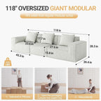 Convertible Tofu Block Sofa Floor Sofa Bed
