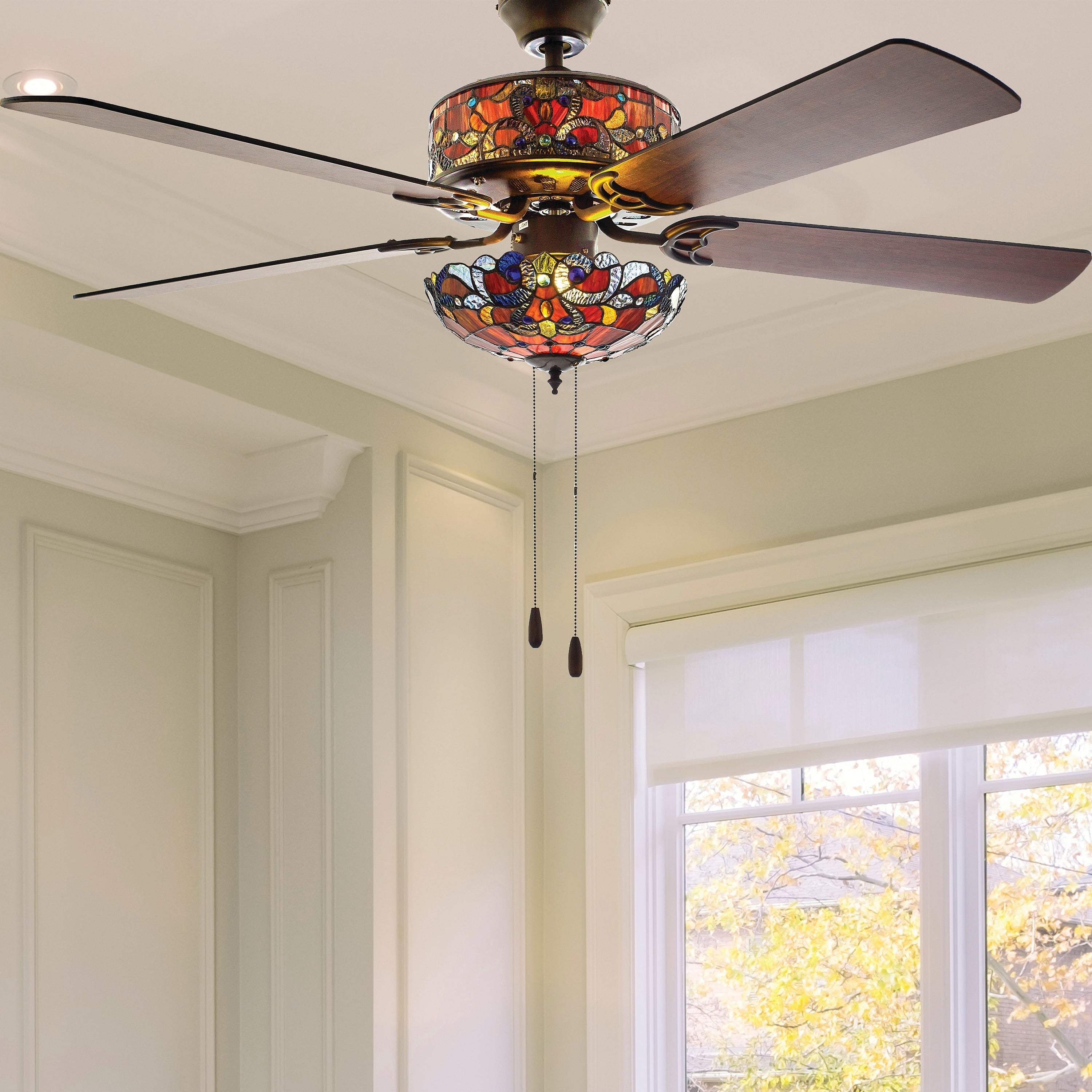 Copper Grove Guasipati 52-inch Tiffany-style Magna Carta Ceiling Fan - 52L x 52W x 16.5