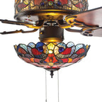 Copper Grove Guasipati 52-inch Tiffany-style Magna Carta Ceiling Fan - 52L x 52W x 16.5