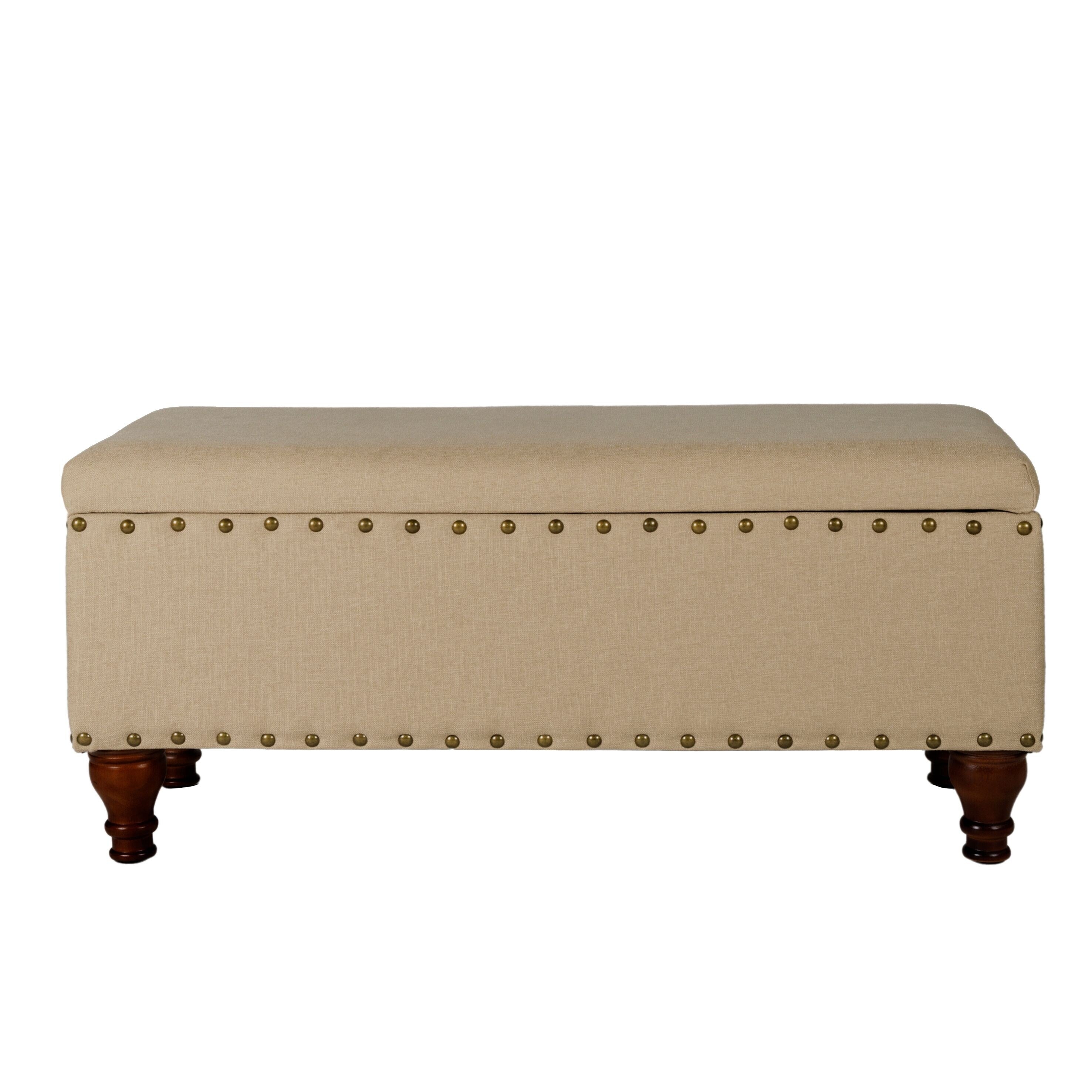 Copper Grove Muscari Upholstered Storage Bench with Nailhead Trim