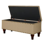 Copper Grove Muscari Upholstered Storage Bench with Nailhead Trim