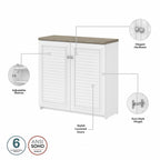 Fairview Storage Cabinet with Doors and Shelves by Bush Furniture - 31.73L x 12.76W x 30.71H