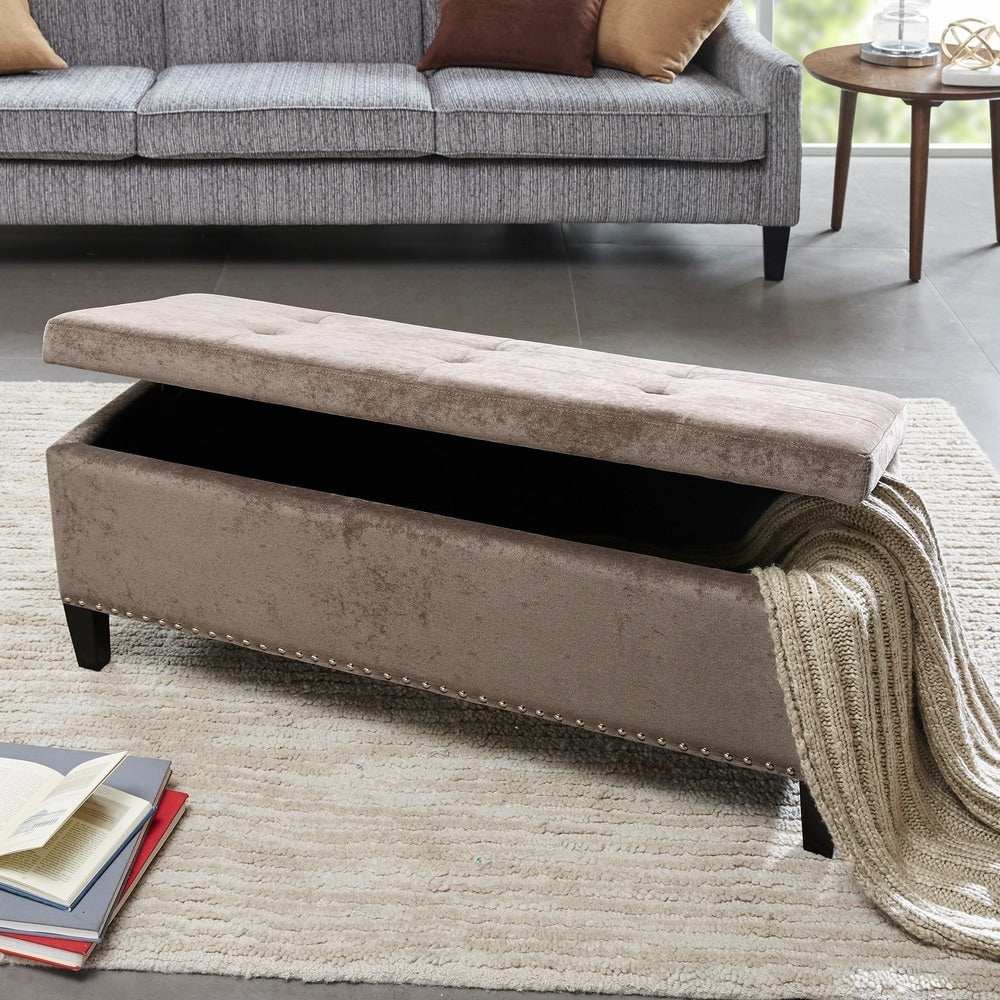 Madison Park Shandra II Tufted Top Soft Close Storage Bench